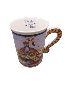 Vintage Party Time Comical Cats Porcelain Mug Gary Patterson Danbury Mint